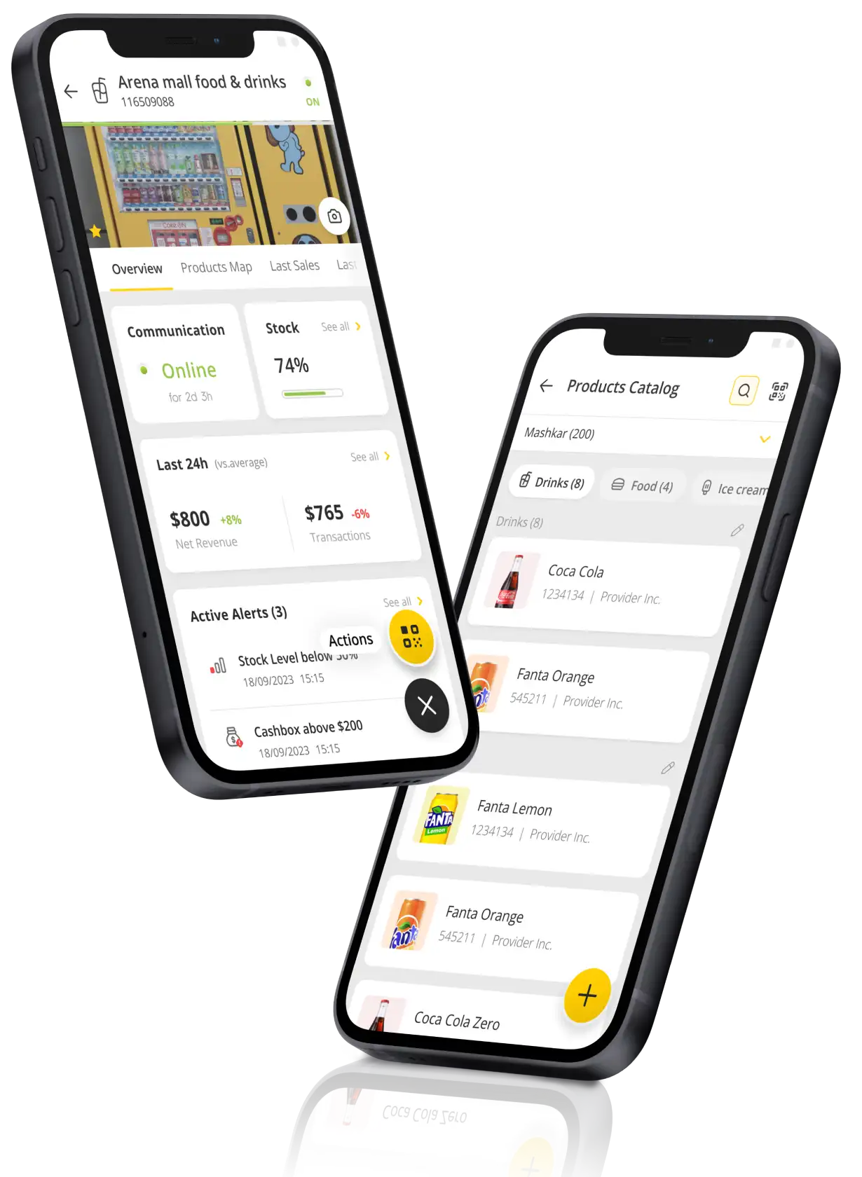 Nayax remote monitoring app interface